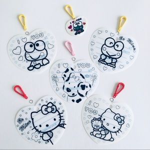 Vintage Sanrio Valentine DIY Name Tag Clip Craft Shrinky Dinks 5 PCs 1992